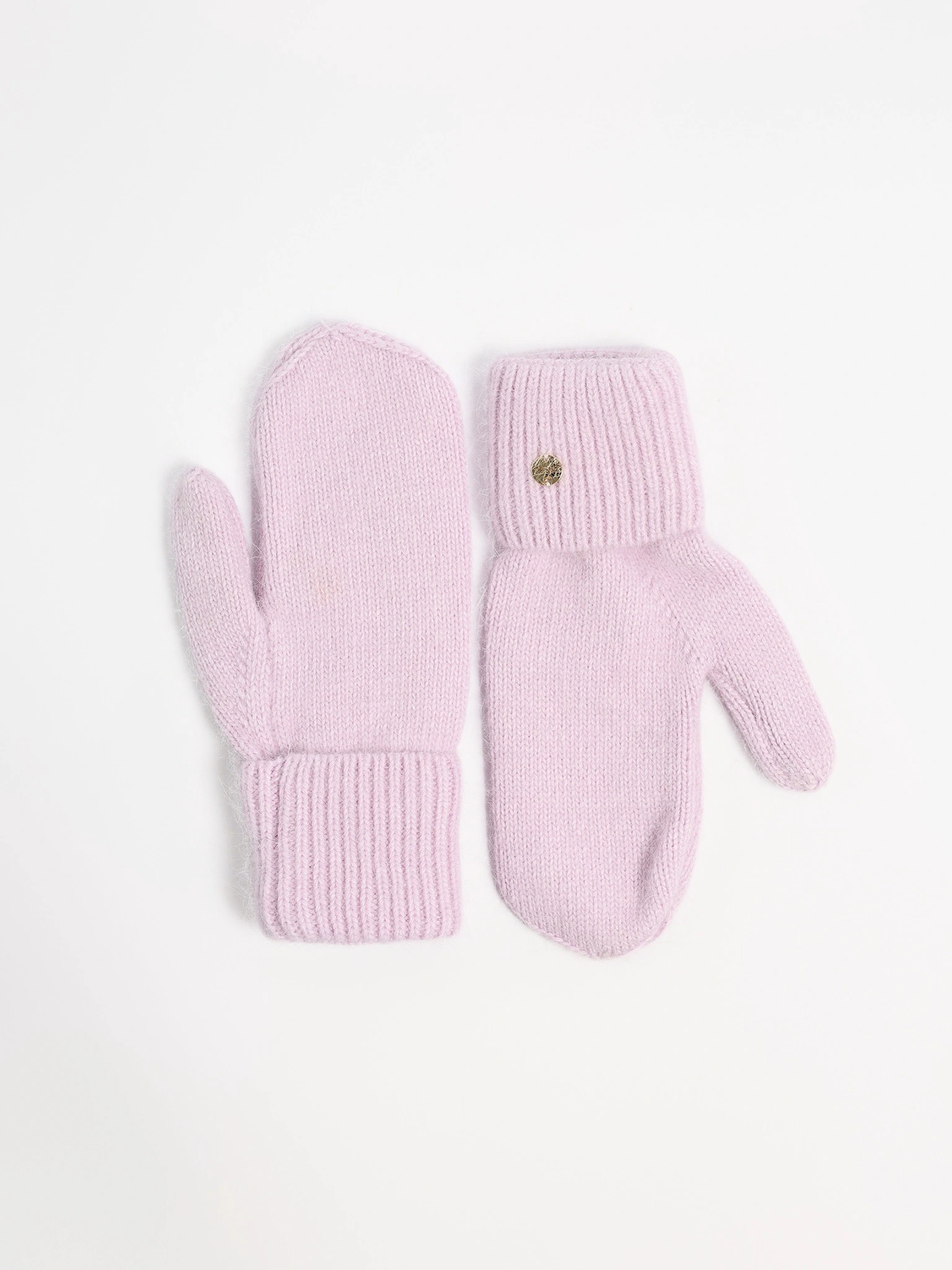 Варежки вязаные с отворотом двойные в ассортименте